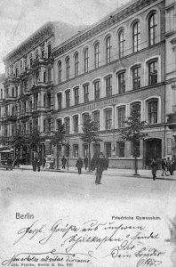 Postkarte von 1903 des Friedrichs Gymnasiums. Postkarte Harald Neckelmann