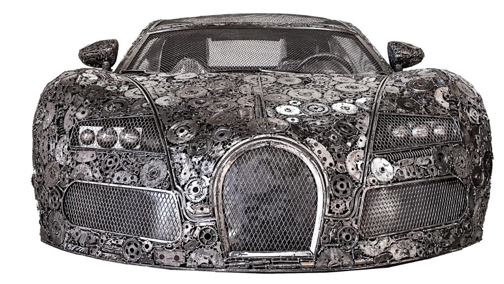 In der Gallery of Steel: ein Bugatti aus Schrott.