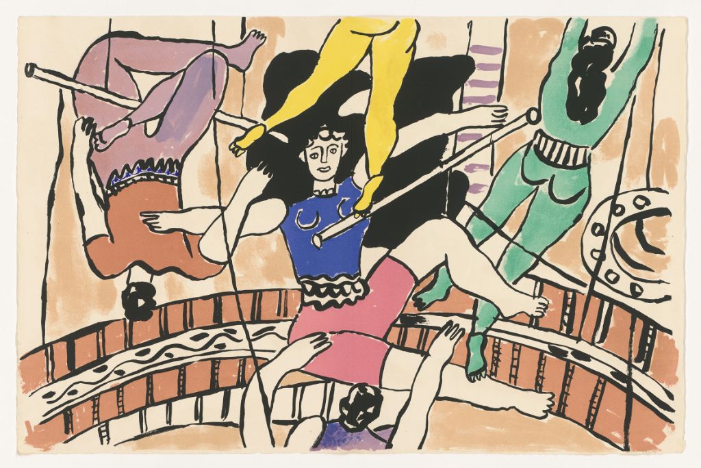 Fernand Léger, Akrobaten (aus: Cirque), 1950, Lithografie in zehn Farben auf Vélinpapier, © Staatliche Museen zu Berlin, Kupferstichkabinett / Dietmar Katz, © VG Bild-Kunst, Bonn 2020