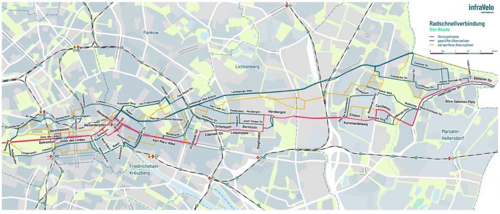 Geplante Ost-West-Route: Radschnellverbindung durch Berlin.