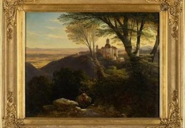 Ansicht von Schloss Fürstenstein bei Bad Salzbrunn, Maler: August Wilhelm Schirmer (1802 - 1866), Öl auf Leinwand, um 1834