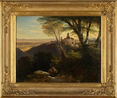 Ansicht von Schloss Fürstenstein bei Bad Salzbrunn, Maler: August Wilhelm Schirmer (1802 - 1866), Öl auf Leinwand, um 1834