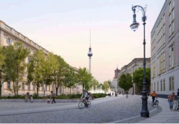 Drei Bauminseln entstehen am südlichen Schloßplatz vor dem Humboldt Forum © bbz Landschaftsarchitekten