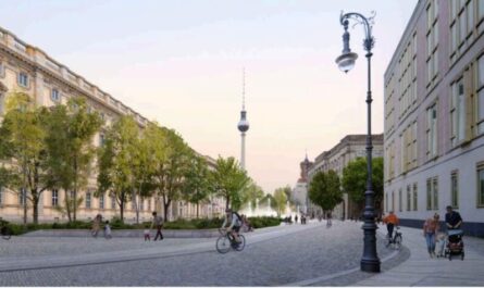 Drei Bauminseln entstehen am südlichen Schloßplatz vor dem Humboldt Forum © bbz Landschaftsarchitekten