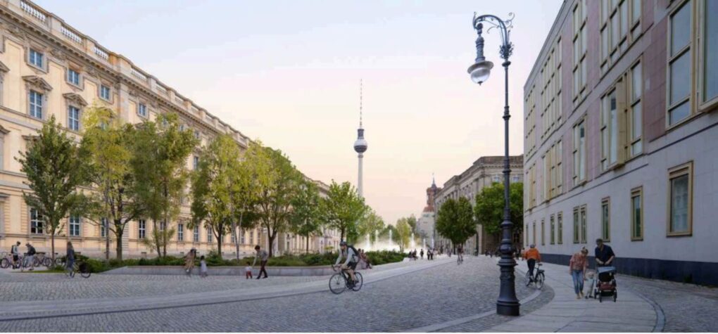 Drei Bauminseln entstehen am südlichen Schloßplatz vor dem Humboldt Forum © bbz Landschaftsarchitekten